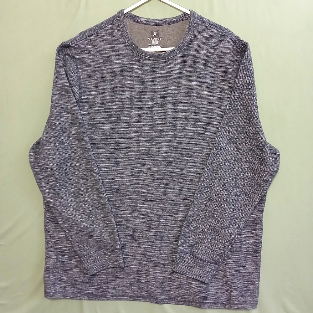 GEORGE Men's Pullover Sweater 2XL Long Sleeve Round Neck Casual Blue NWOT